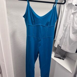 JoyLab Blue Jumpsuit with Spaghetti Straps and V-Neckline